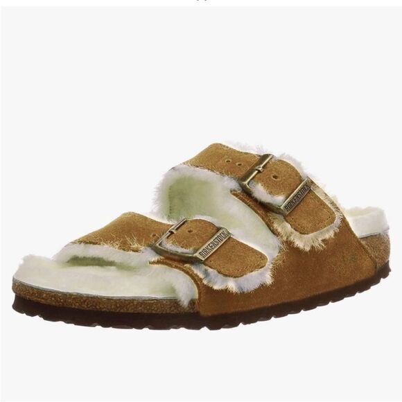 Birkenstock Arizona Shearling Birkenstock Sandals Brown Mink EU 40 9-9.5 - Picture 1 of 9